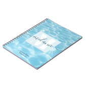 Elegante Blauwe Monogram Zwemtraining Notitieboek (Linkerzijde)