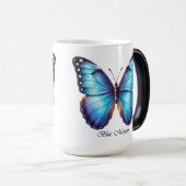 Elegante Blauwe Morpho Vlinder Wrap  Magische Mok (Voorkant rechts)