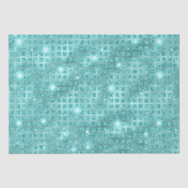 Elegante Blauwe Mozaïek Metaalglans Patroon Tissuepapier