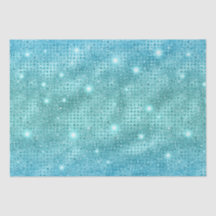 Elegante Blauwe Mozaïek Metalen Glitter Patroon