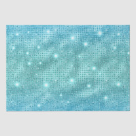 Elegante Blauwe Mozaïek Metalen Glitter Patroon Tissuepapier