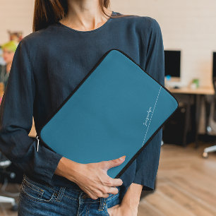 Elegante blauwe naam met laptophoes laptop sleeve