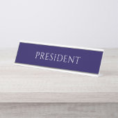 Elegante blauwe naamplaat voor de president (Voorkant)