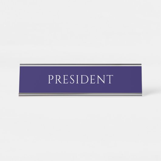 Elegante blauwe naamplaat voor de president (Voorkant)