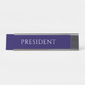 Elegante blauwe naamplaat voor de president (Voorkant)