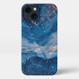 Elegante blauwe nacht telefoonhoesje iPhone 13 hoesje
