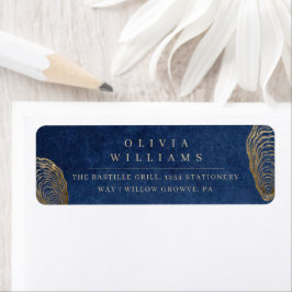Elegante blauwe nautische trouwuitnodiging etiket