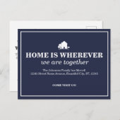 Elegante Blauwe Nieuw Thuis Komende Aankondiging (Voorkant / Achterkant)