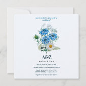 Elegante blauwe Nigella bloem BRUILOFT (Voorkant)