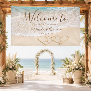 Elegante Blauwe Oceaangolven Tropisch Strand Bruil Spandoek