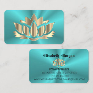 Elegante blauwe ombre lotusbloem yoga visitekaartj visitekaartje