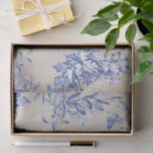 Elegante  Blauwe Paard Bloemen Toile Kraft Tissuepapier (Geschenk)