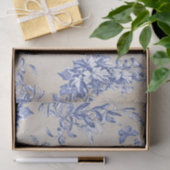 Elegante  Blauwe Paard Bloemen Toile Kraft Tissuepapier (Geschenk)