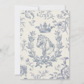 Elegante Blauwe Paard Kroon Laurel Bow Crest Kaart (Voorkant)