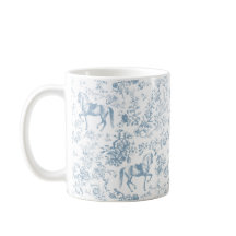 Elegante Blauwe Paardensport Bloemstuk Toile