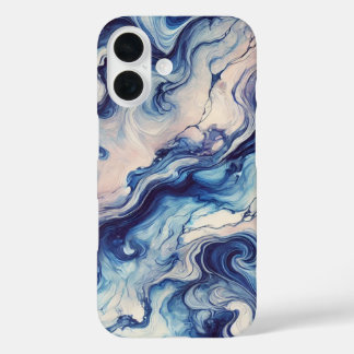 Elegante Blauwe & Paarse Abstracte Telefoonhoes ✨ iPhone 16 Hoesje
