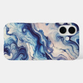Elegante Blauwe & Paarse Abstracte Telefoonhoes ✨ Case-Mate iPhone Case (Achterkant (horizontaal))