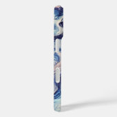 Elegante Blauwe & Paarse Abstracte Telefoonhoes ✨ Case-Mate iPhone Case (Achterkant / Rechts)