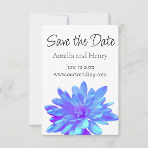 Elegante blauwe paarse bloem bloem save the date