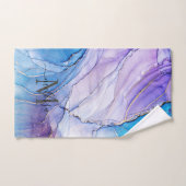 Elegante blauwe & Paarse gemarmerde alcoholinkt Bad Handdoek (Handdoek)