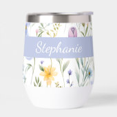 Elegante blauwe paarse waterverf wilde bloem (Links)