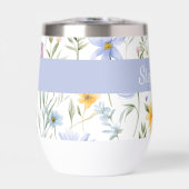Elegante blauwe paarse waterverf wilde bloem (Voorkant)