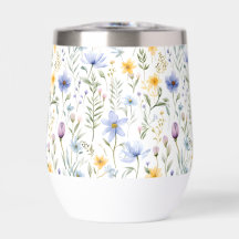 Elegante blauwe paarse waterverf wilde bloem