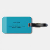 Elegante Blauwe Paarse Wavy Stripes gepersonalisee Bagagelabel (Achterkant horizontaal)