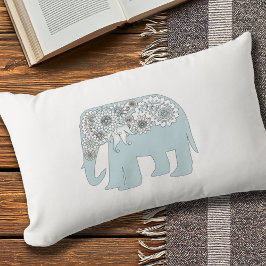 Elegante blauwe Paisley olifant Buitenkussen