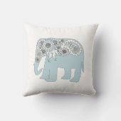 Elegante Blauwe Paisley Olifant Kussen (Achterkant)