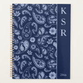Elegante Blauwe Paisley Planner (Voorkant)