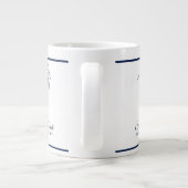 Elegante blauwe palmboom gepersonaliseerd grote koffiekop (Achterkant)