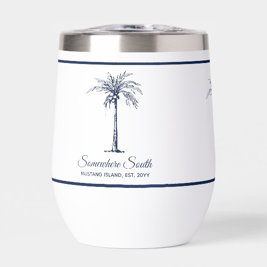 Elegante Blauwe Palmboom Persoonlijk (Voorkant)
