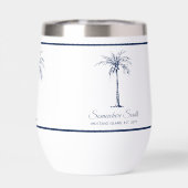 Elegante Blauwe Palmboom Persoonlijk (Achterkant)