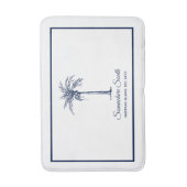 Elegante Blauwe Palmboom Persoonlijk Badmat (Voorkant Verticaal)