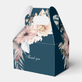 Elegante blauwe & pastel boho bruids douche bedankdoosjes (Achterkant)