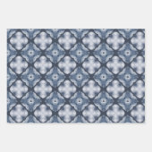 Elegante Blauwe Patronen Gift Wrapping Papier Blad Inpakpapier Vel (Voorkant)