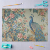Elegante Blauwe Pauw Decoupage Tissuepapier (Craft)