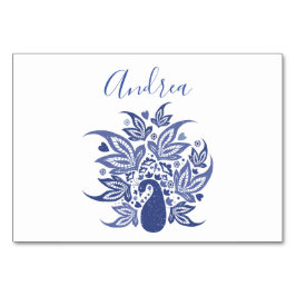 Elegante Blauwe Peacock Boheemse Stijl Kaart