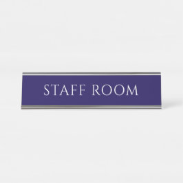 Elegante Blauwe Personeelsruimte Naambord Bureau Naambordje