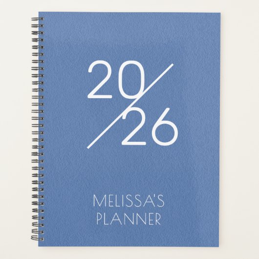 Elegante Blauwe Persoonlijke 2026 Planner (Voorkant)