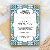 Elegante Blauwe Perzische Mozaïek Islamitische Mos