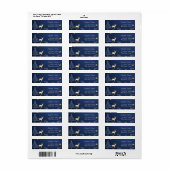 Elegante Blauwe Pijnboom,Kerst Rendier Etiket (Full Sheet)