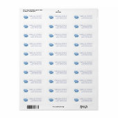 Elegante Blauwe Pioen Etiket (Full Sheet)
