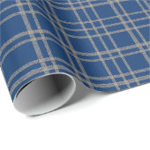 Elegante Blauwe Plakken met Zilveren Accenten - Ke Cadeaupapier (Rol Hoek)