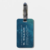 Elegante blauwe planeet Aarde Ruimte Zonnestelsel Bagagelabel (Achterkant verticaal)