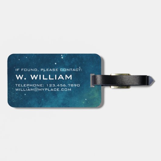 Elegante blauwe planeet Aarde Ruimte Zonnestelsel Bagagelabel (Achterkant horizontaal)