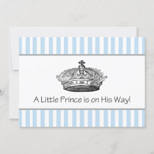 Elegante Blauwe Prins Baby Shower voor Jongen Kaart