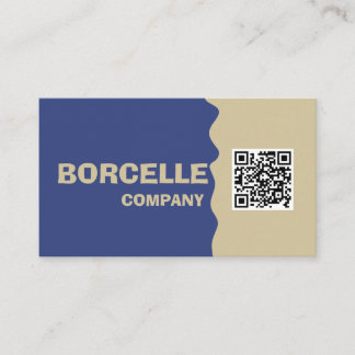Elegante Blauwe QR Code Zakelijke Pas Visitekaartje