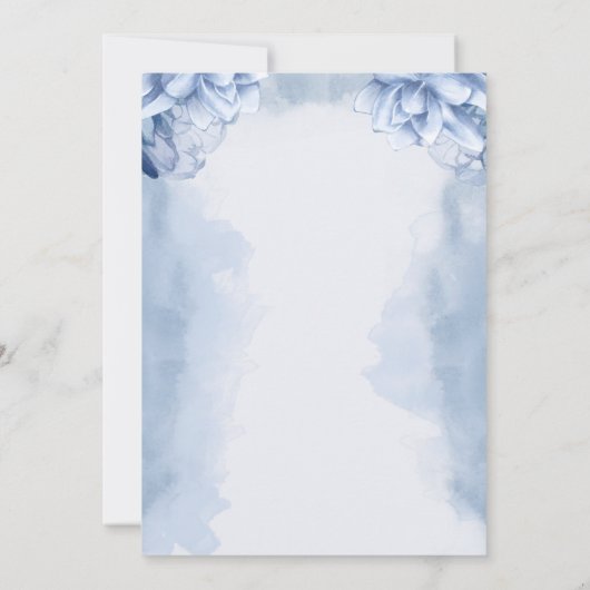 Elegante blauwe Quinceañera uitnodiging (Achterkant)